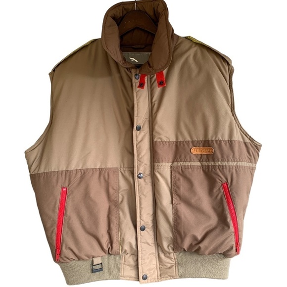 Adventure Gear Down Vest Tan Size XL Full Zip High Neck - Picture 12 of 13